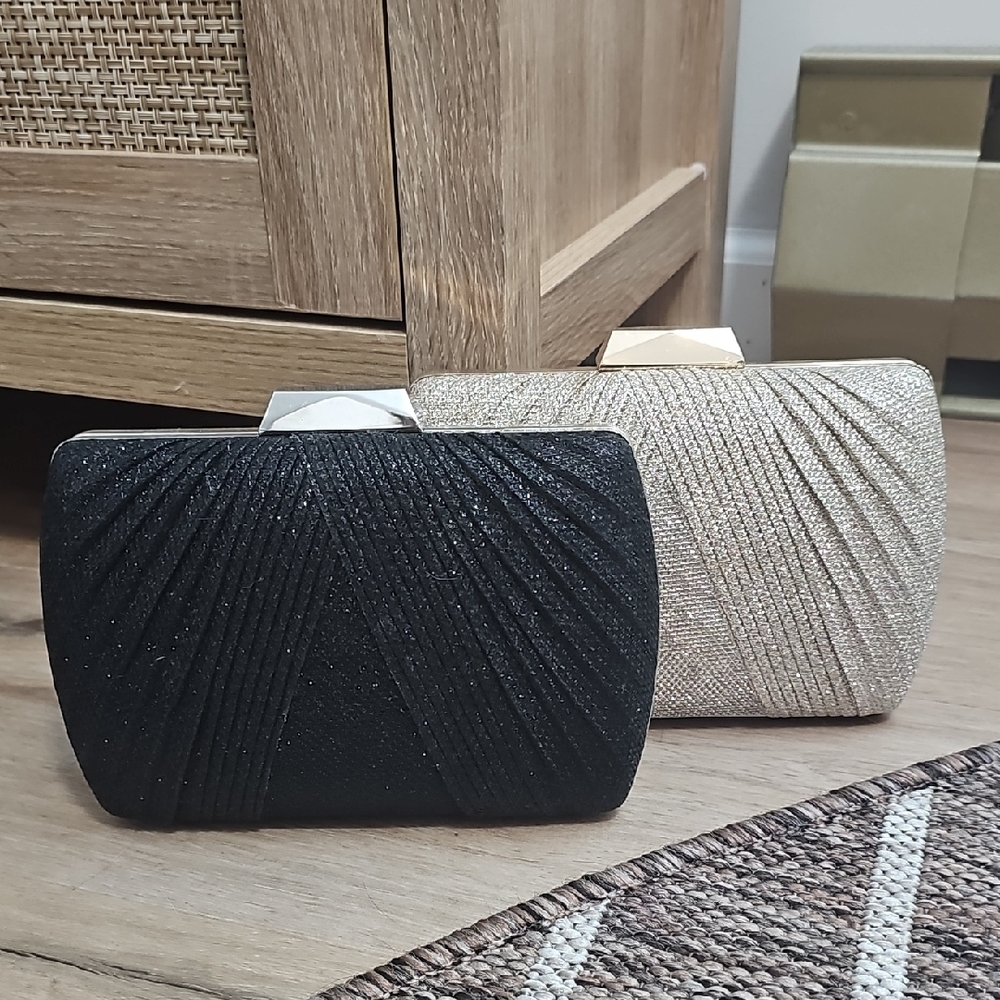 Elegant Black and Gold Clutch Bag Set